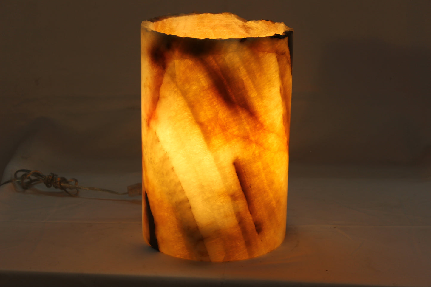 Orange Stratus Onyx Lamp