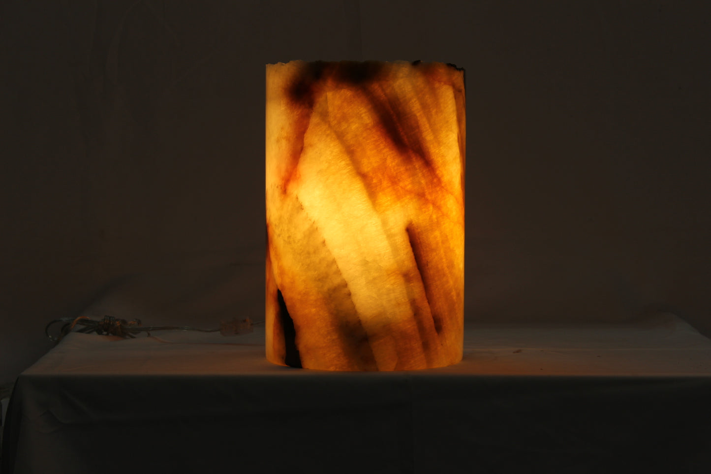 Orange Stratus Onyx Lamp