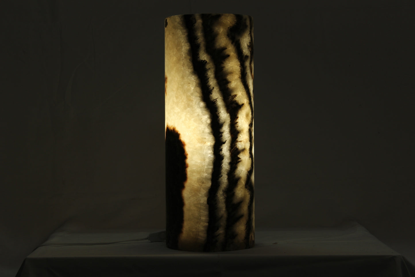 Orange & Black Bacterium Onyx Lamp
