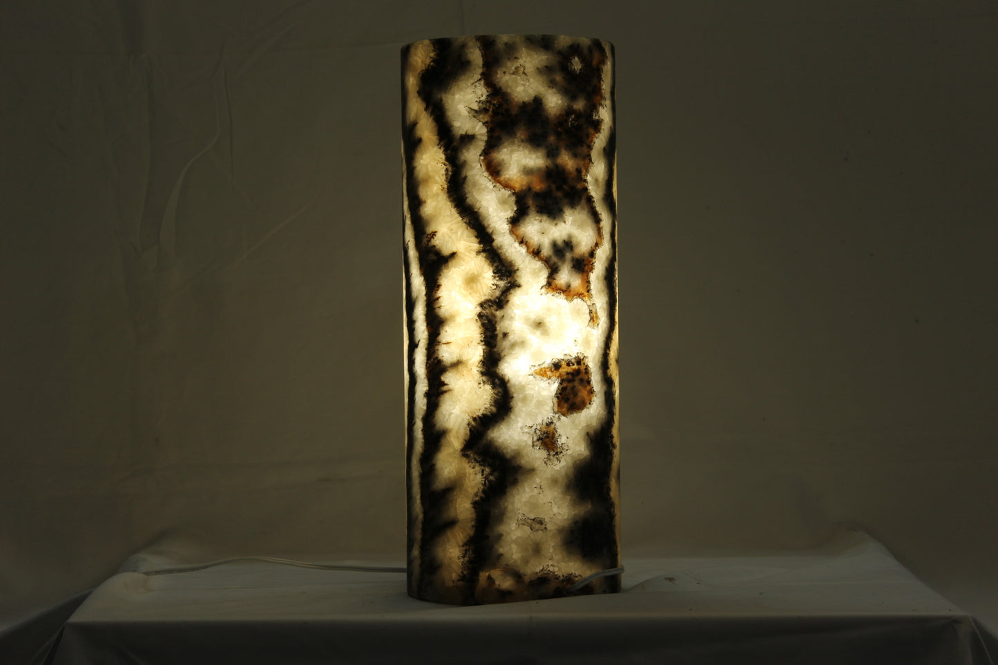 Orange & Black Bacterium Onyx Lamp