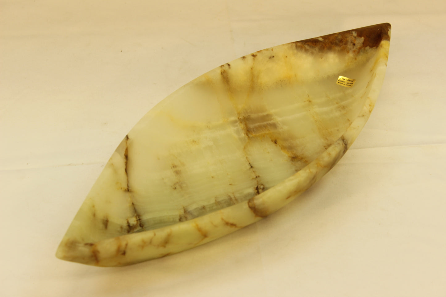 Green Onyx Canoe Serving Tray