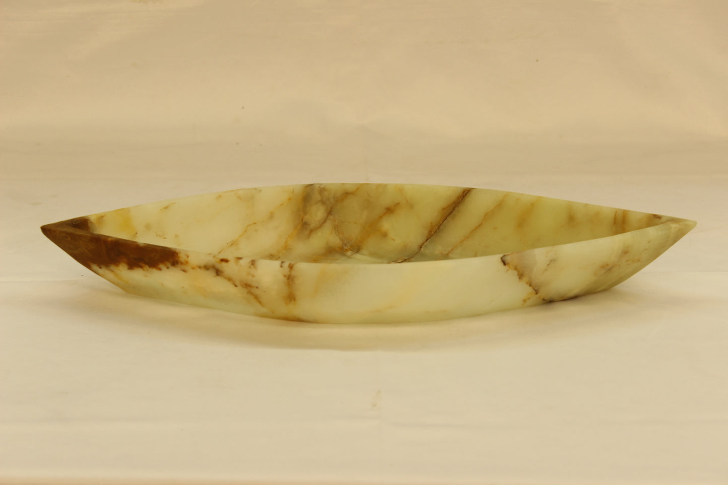 Green Onyx Canoe Serving Tray