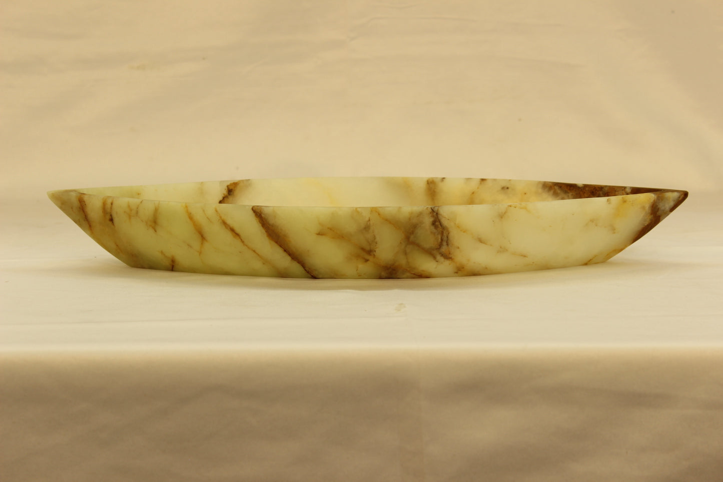 Green Onyx Canoe Serving Tray