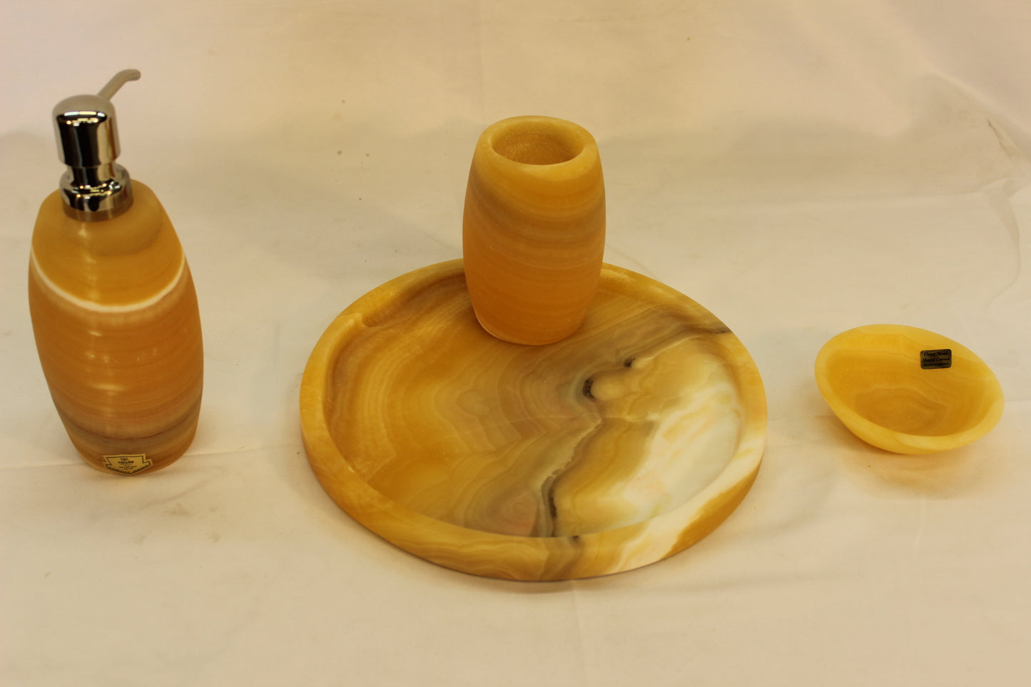 4pc Honey Onyx Bath Accessory Set