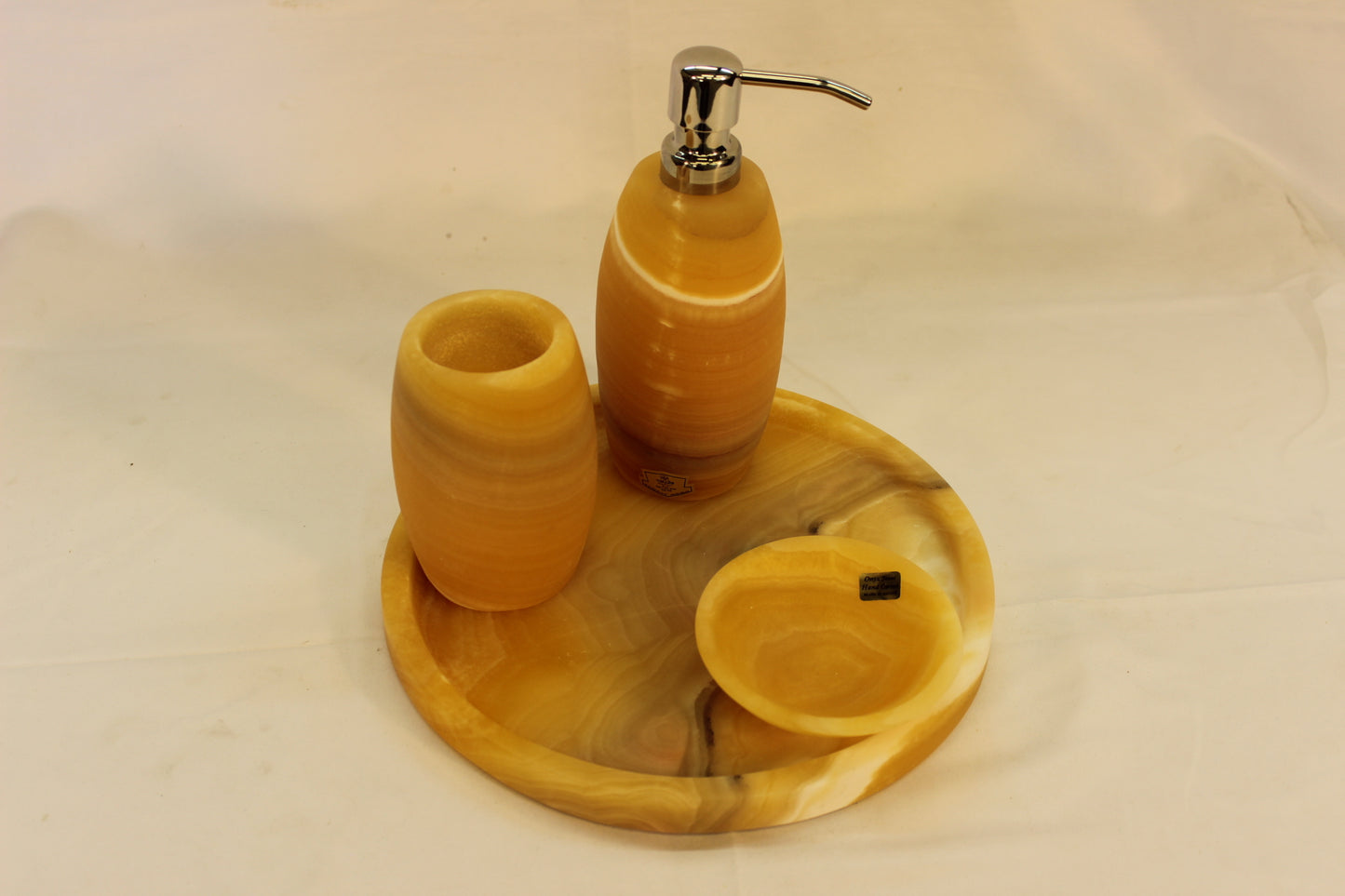 4pc Honey Onyx Bath Accessory Set