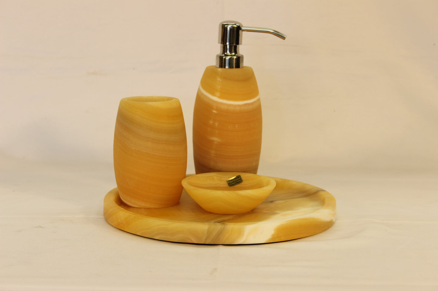 4pc Honey Onyx Bath Accessory Set