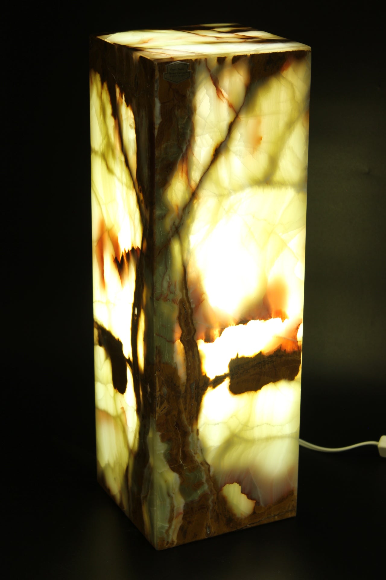 Large Rusted Woodland Onyx Lamp