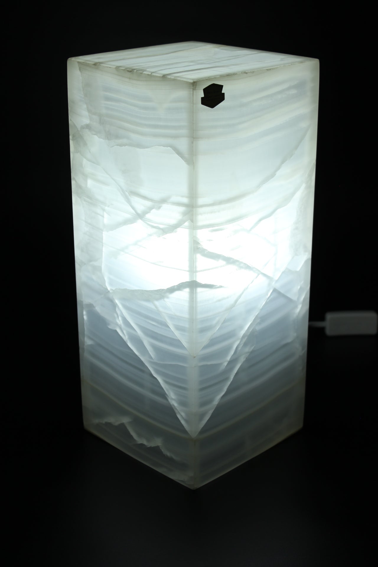 Kinetic White Onyx Lamp