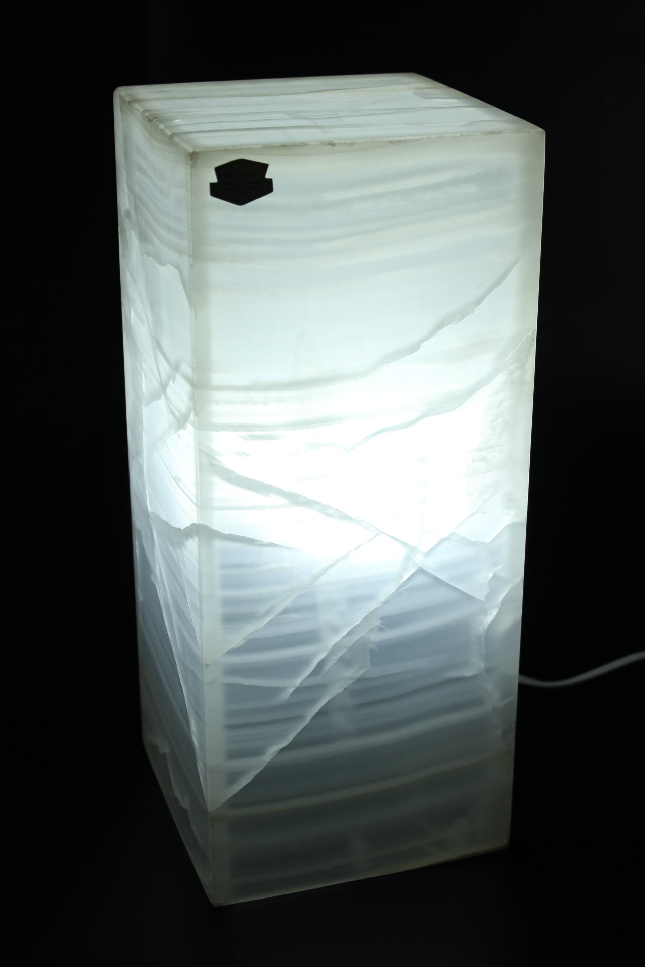 Kinetic White Onyx Lamp