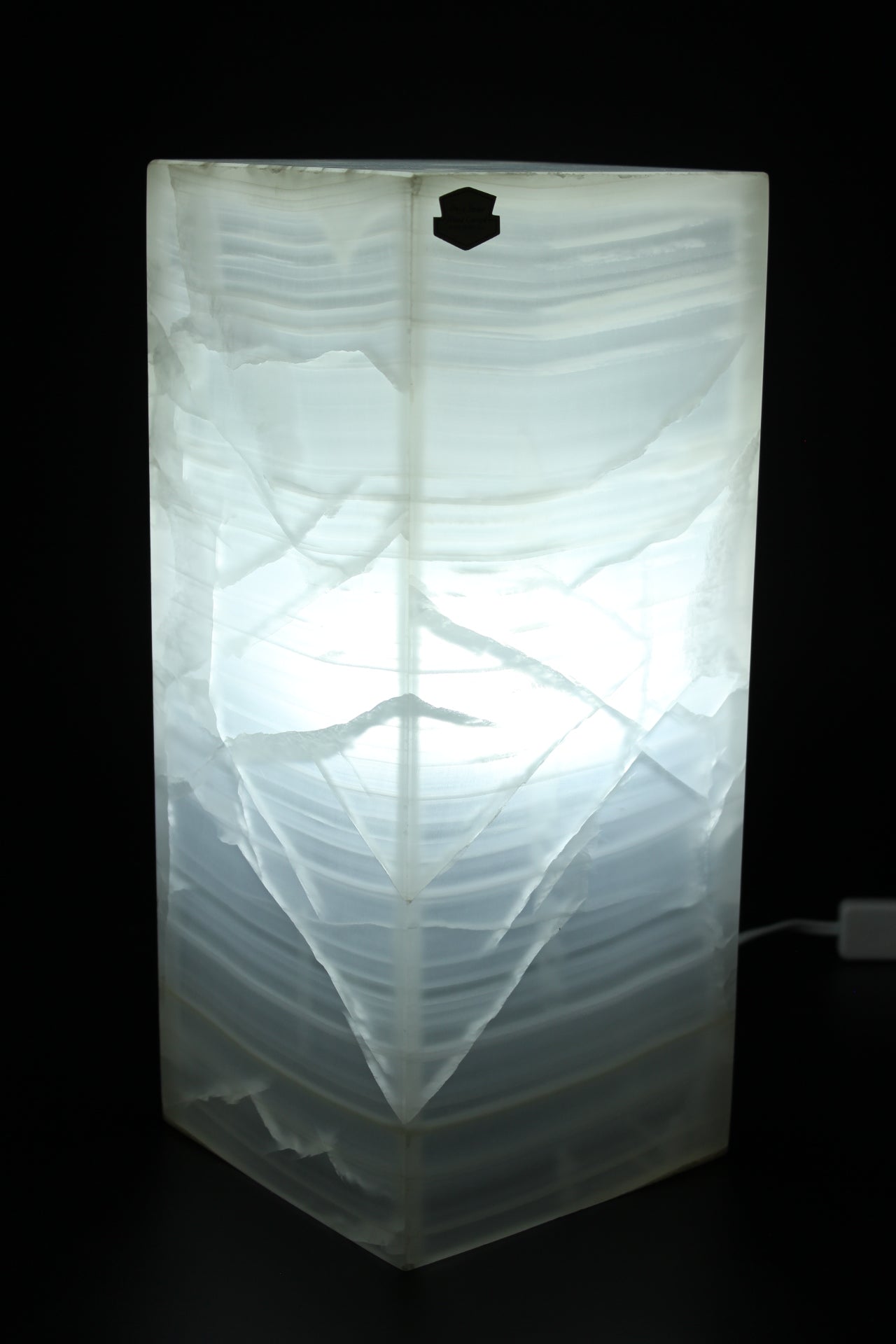 Kinetic White Onyx Lamp