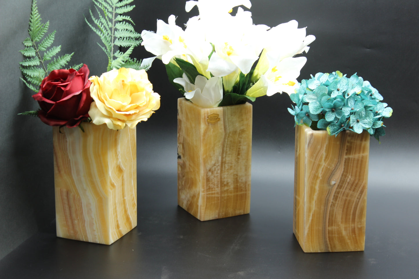Honey Onyx Square Vase