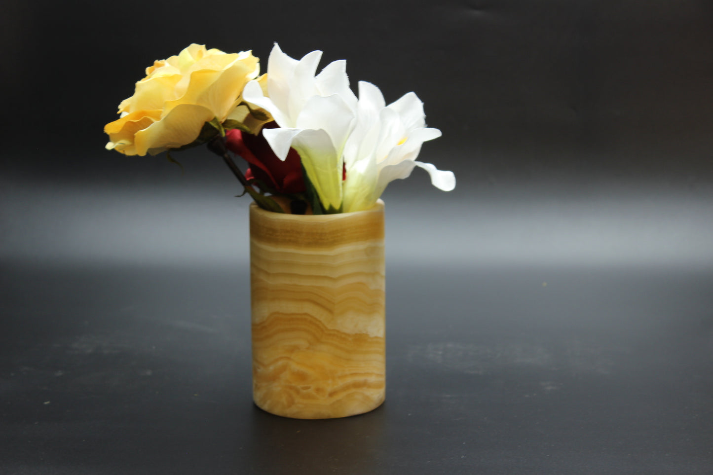 Orange&White Onyx Vase