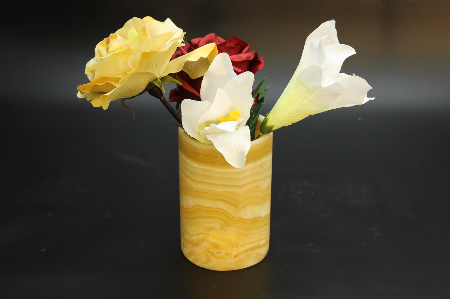 Orange&White Onyx Vase