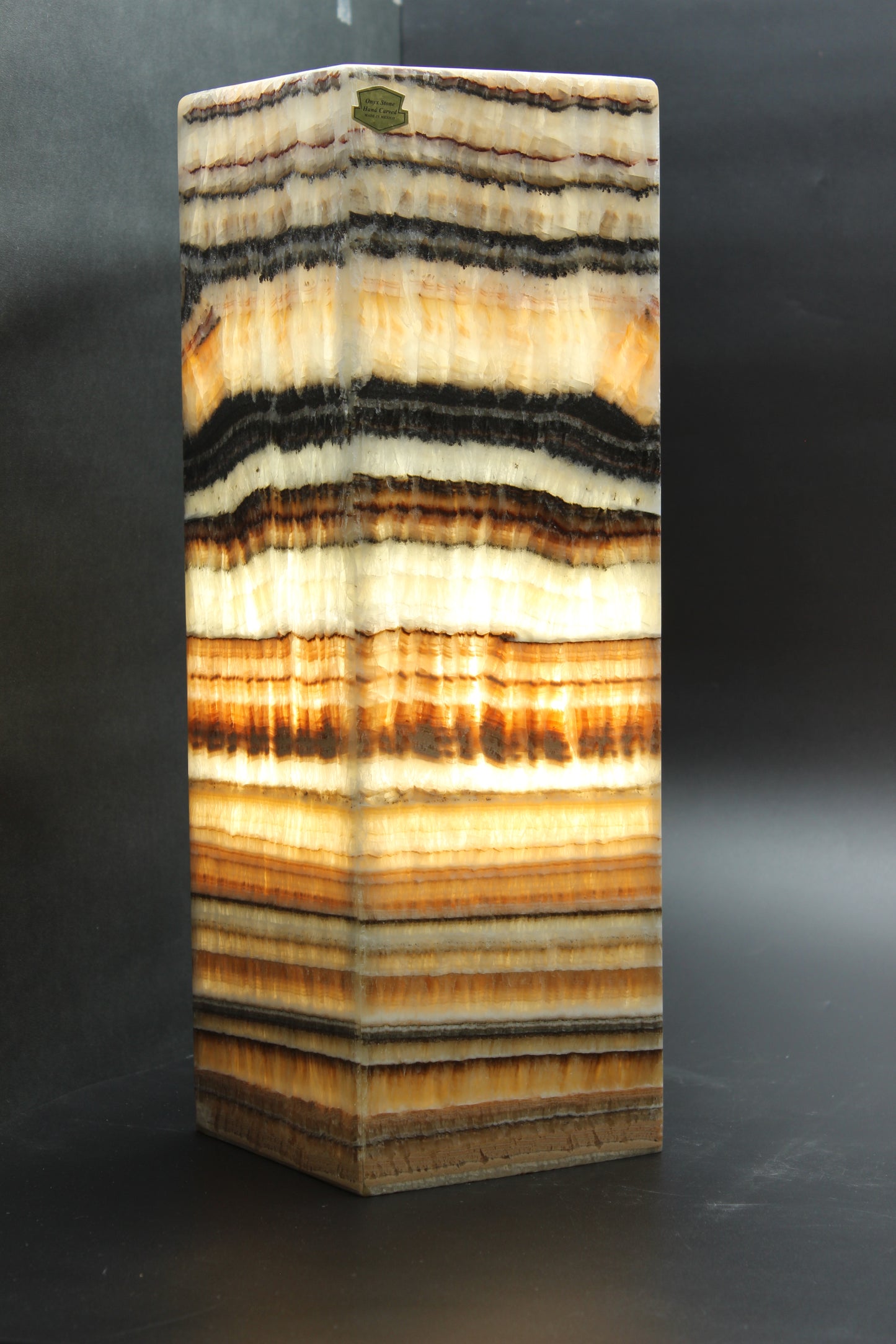 Large Red Asteroid Onyx Lamp
