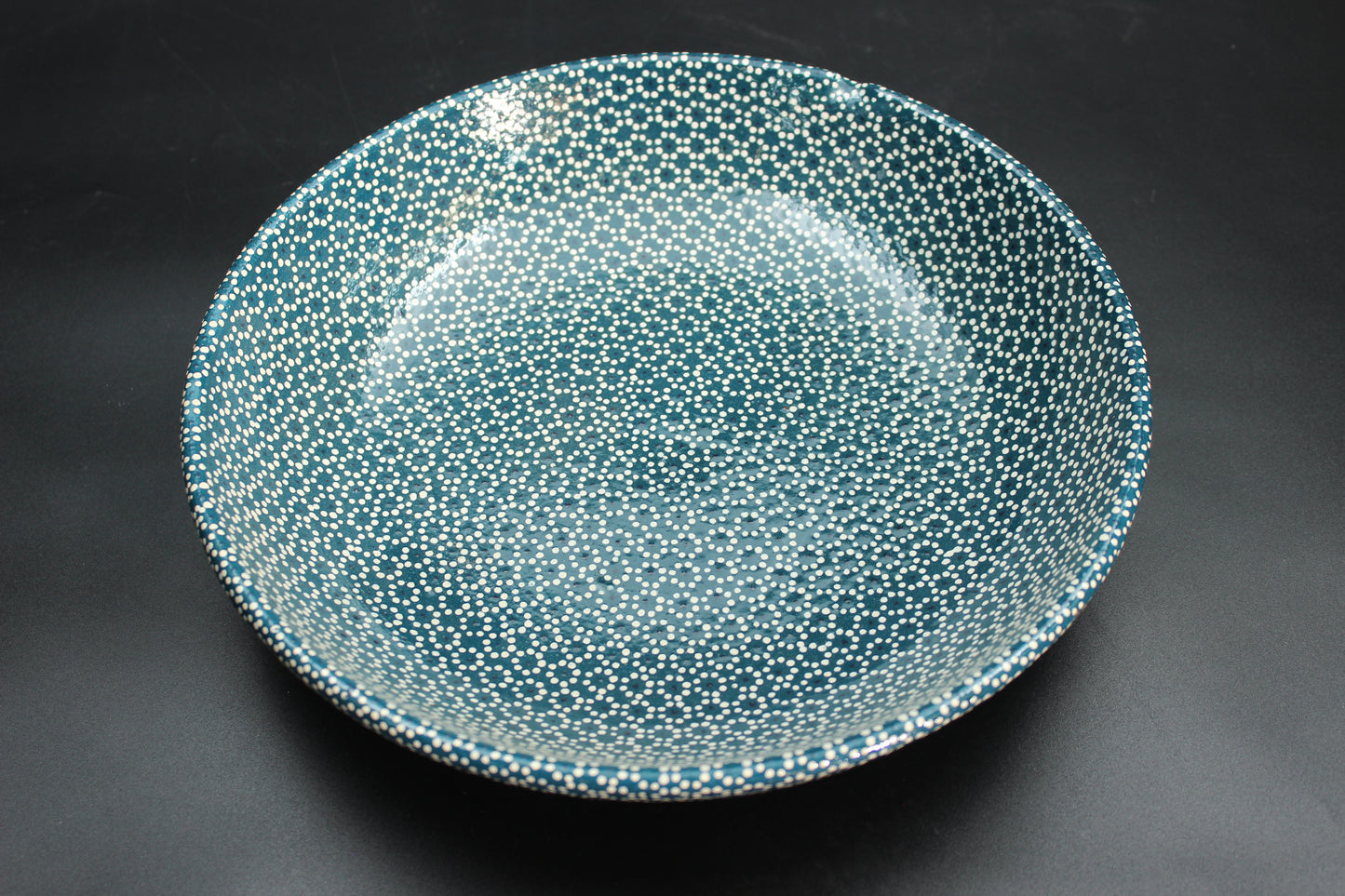 11" Baltic Blue Ceramic Salad Bowl