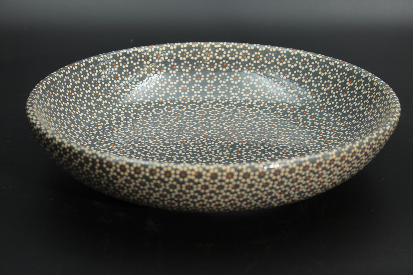 11" Lead Grey Ceramic Salad Bowl