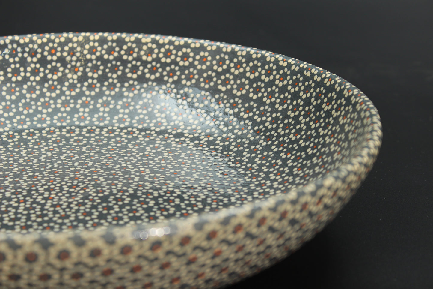 11" Lead Grey Ceramic Salad Bowl