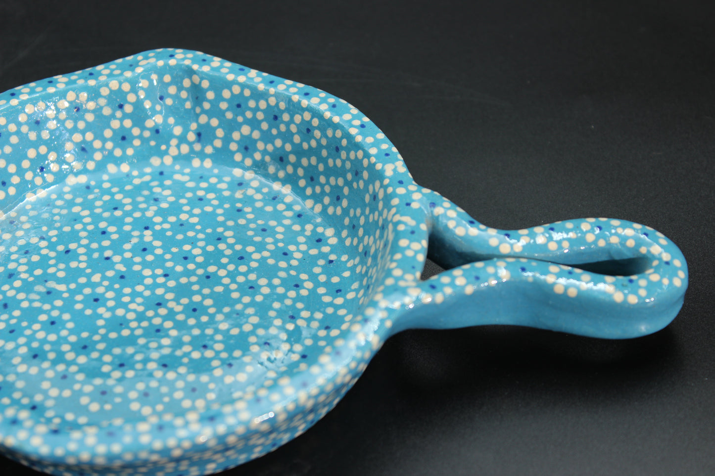 4" Turquoise Clay Mini Frying Pan