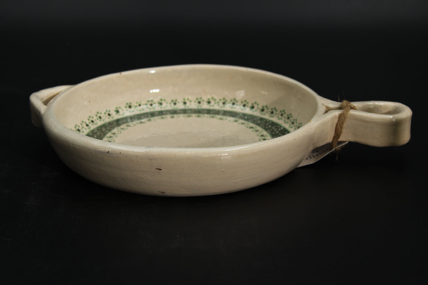 8" Floral Beige Clay Frying Pan