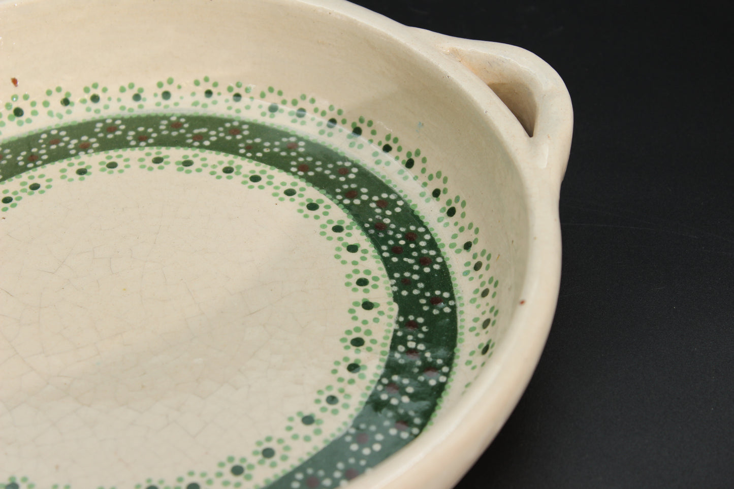 8" Floral Beige Clay Frying Pan