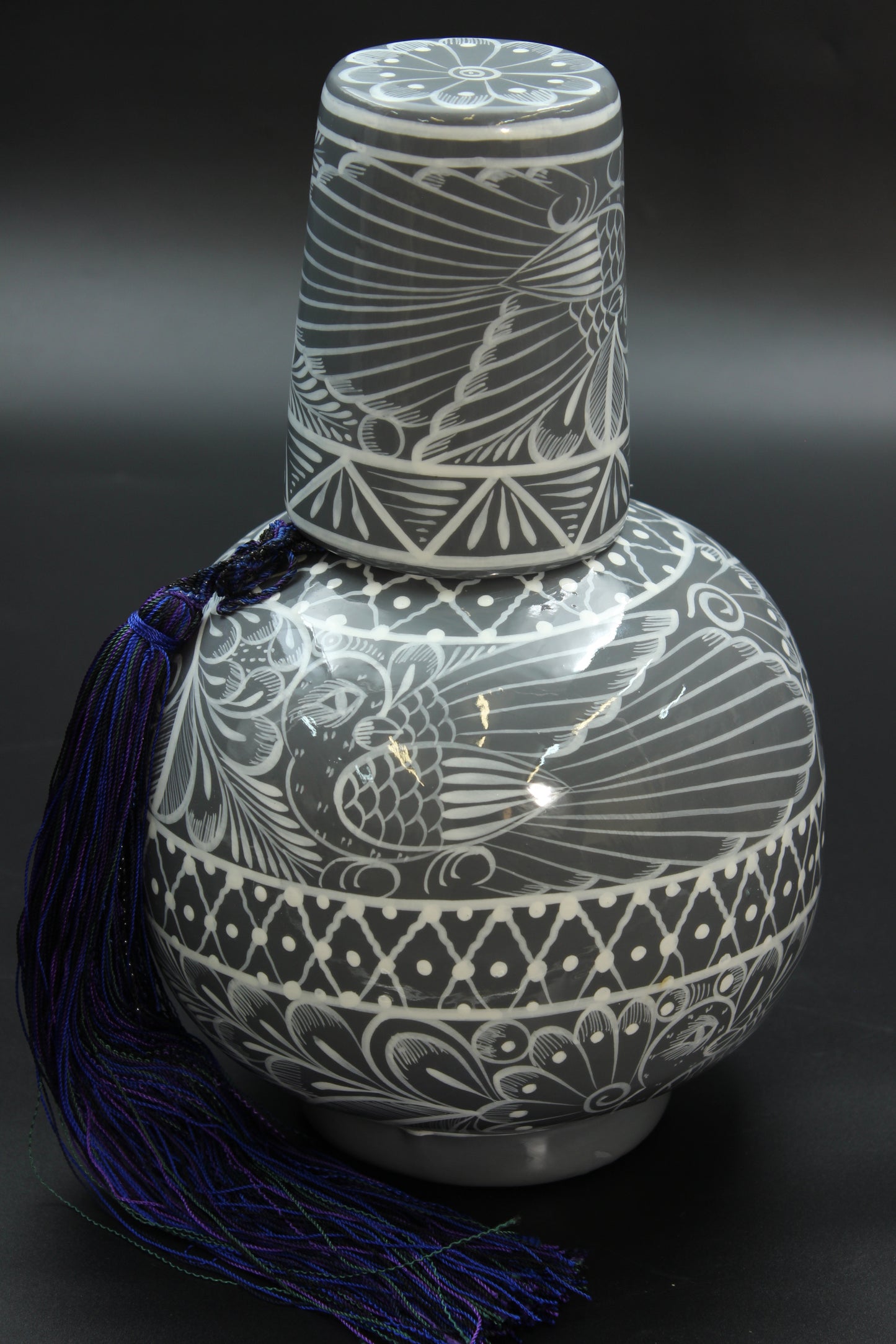 1 Gal Traditional Grey Ceramic Water Bottle