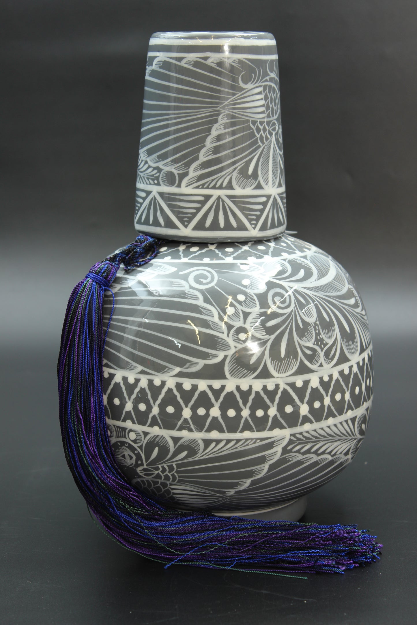 1 Gal Traditional Grey Ceramic Water Bottle