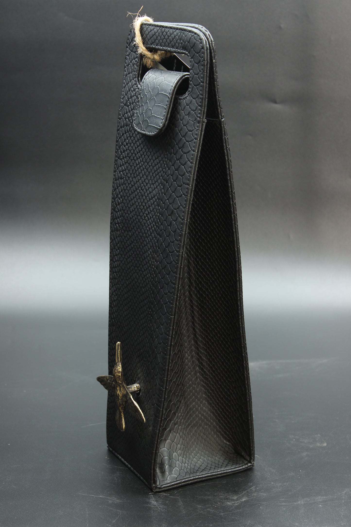 Black Snake Skin & Hummingbird Wine Carrier