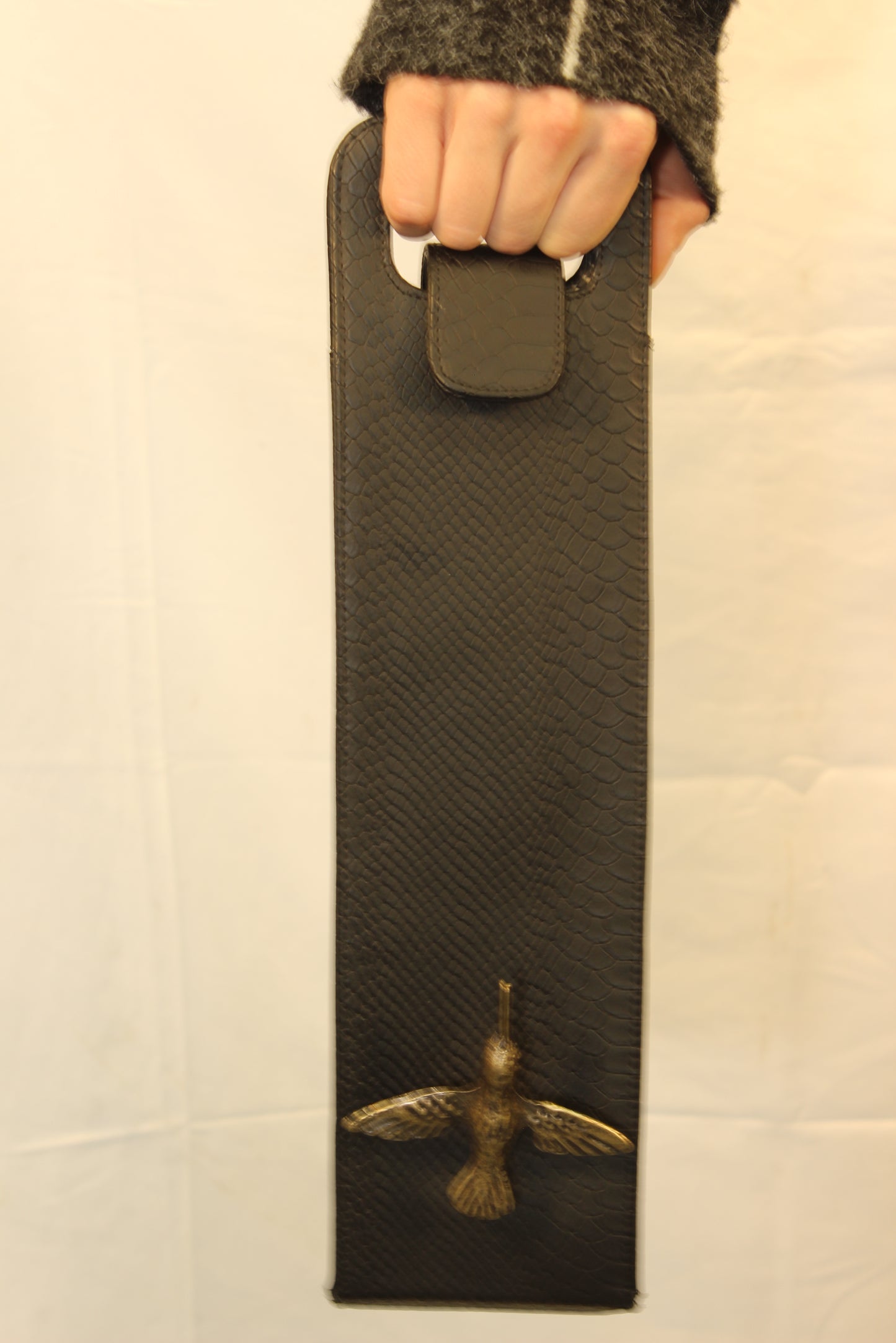 Black Snake Skin & Hummingbird Wine Carrier