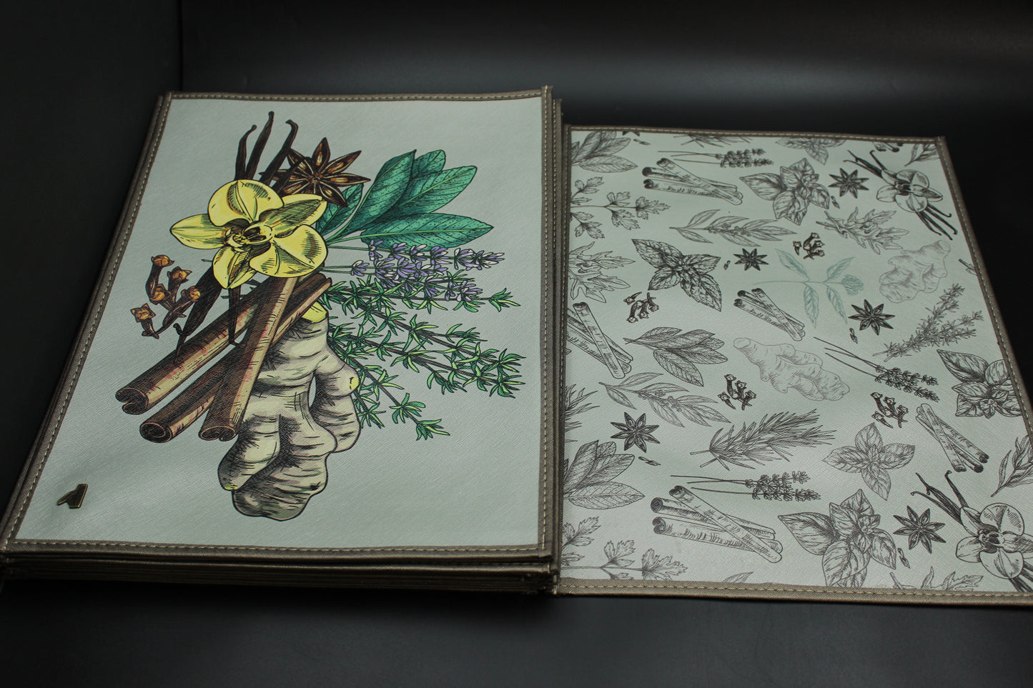Grey Moss & Herbs Placemat Set (Set of 6)