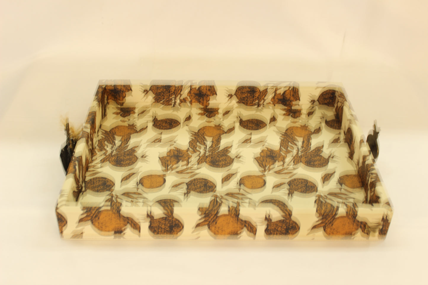 Magrana Pomegranate Serving Tray w/ Metal Handles