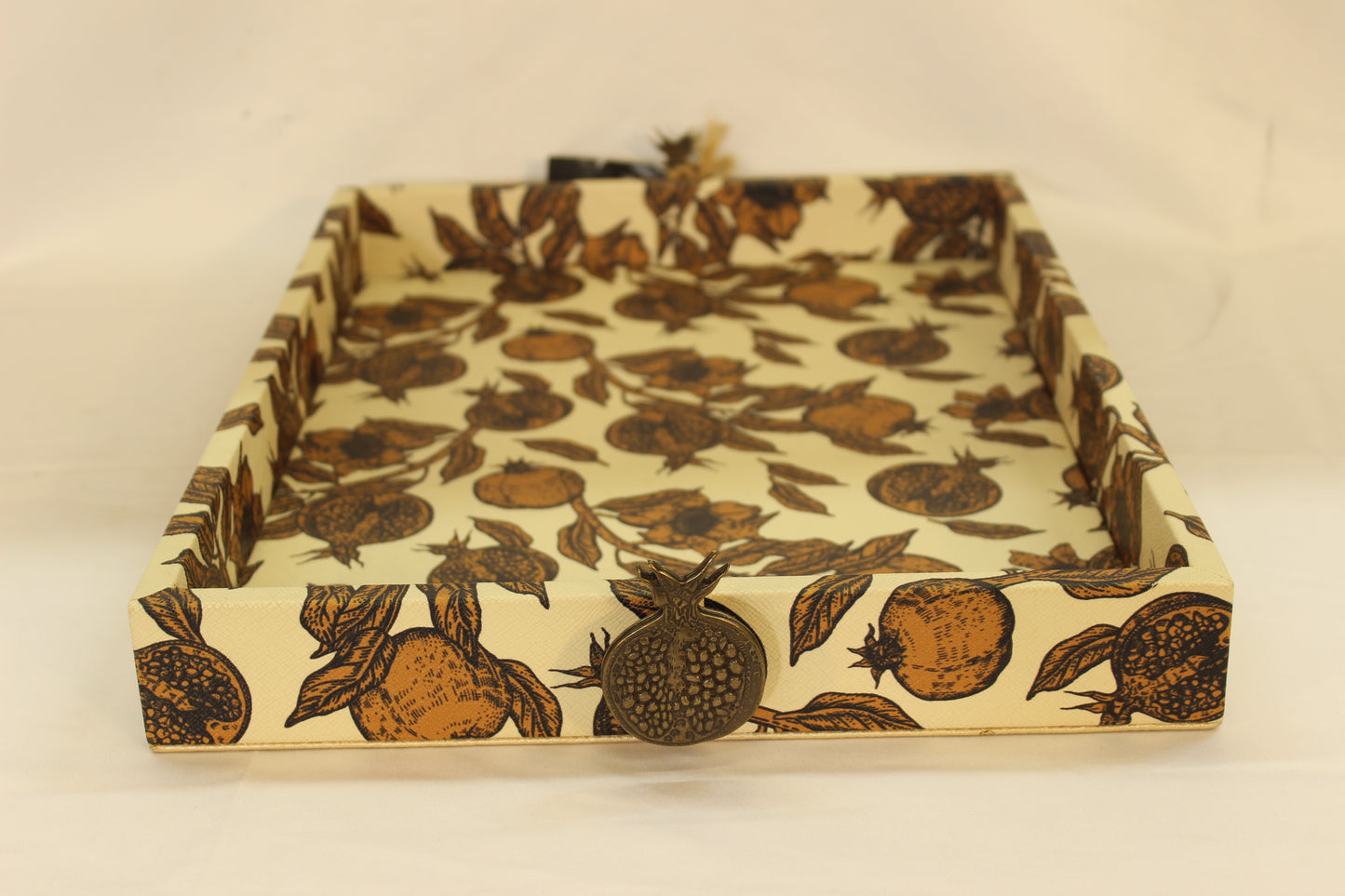 Magrana Pomegranate Serving Tray w/ Metal Handles