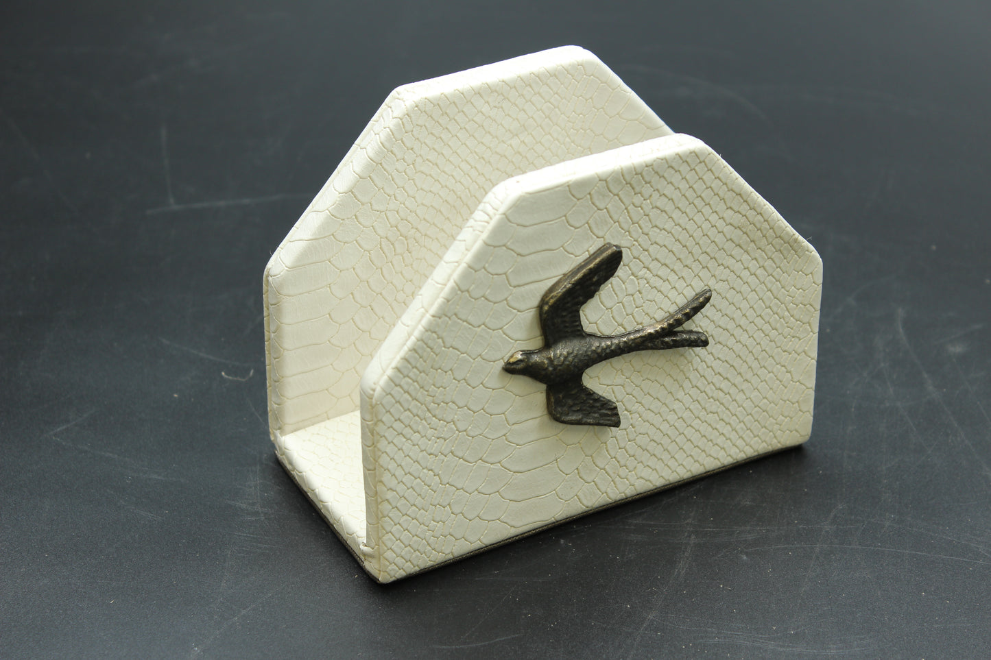 White Sparrow Snakeskin Napkin Holder