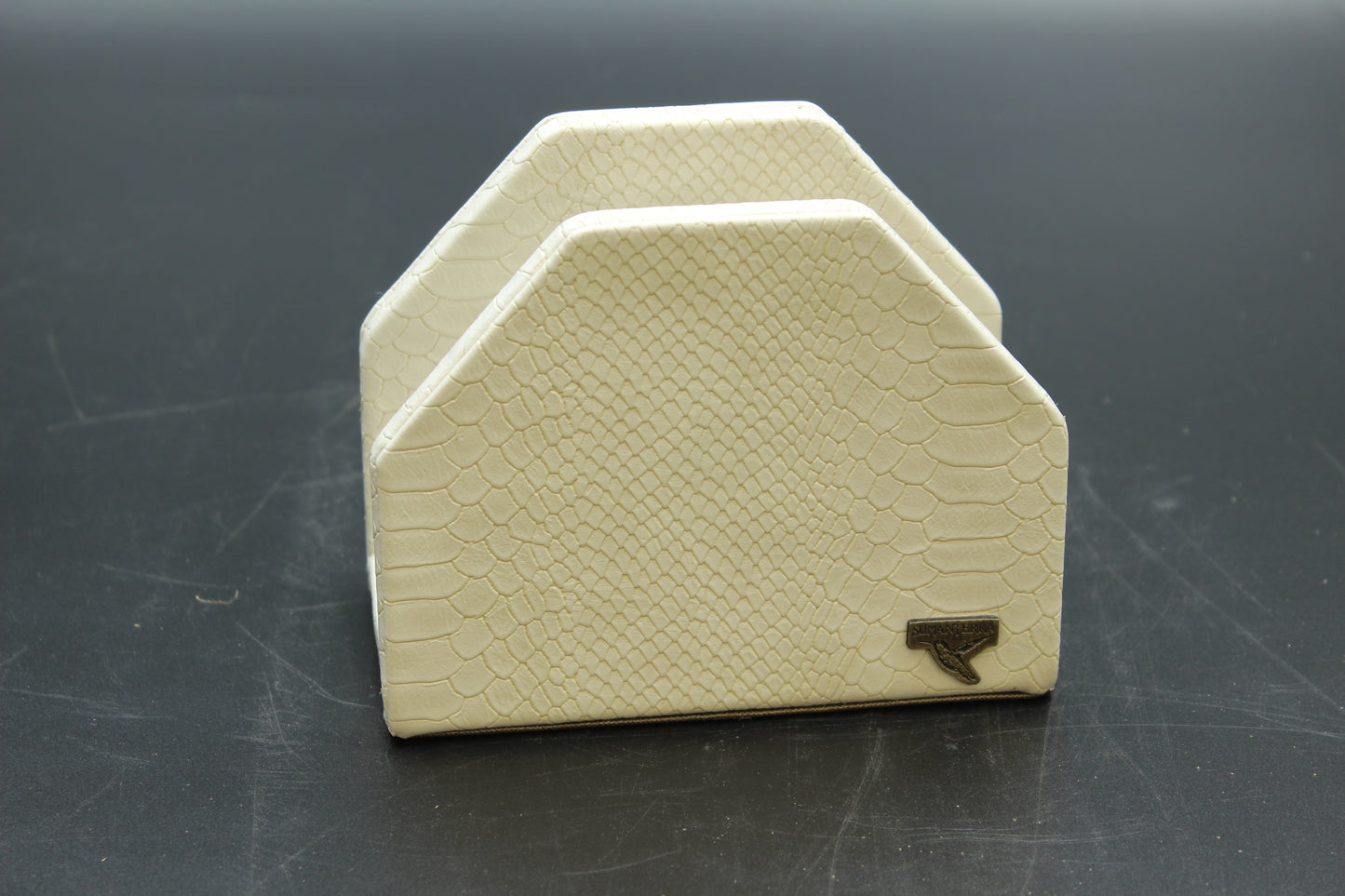 White Sparrow Snakeskin Napkin Holder