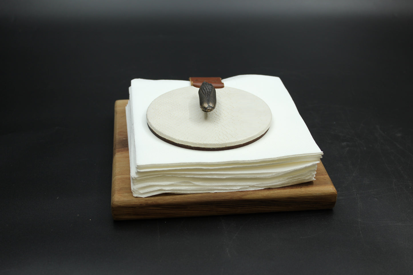 Cream Cornfield Wood Napkin Holder