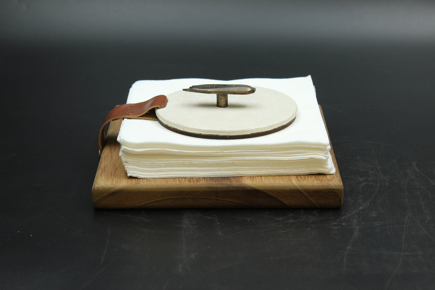 Cream Cornfield Wood Napkin Holder