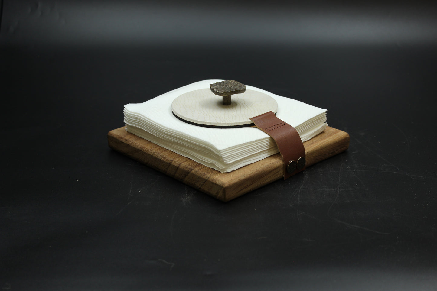 Cream Seaweed Wood Napkin Holder