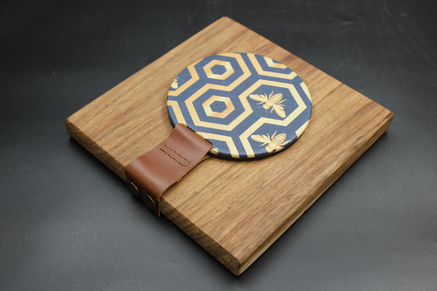 Blue Beehive Wood Napkin Holder