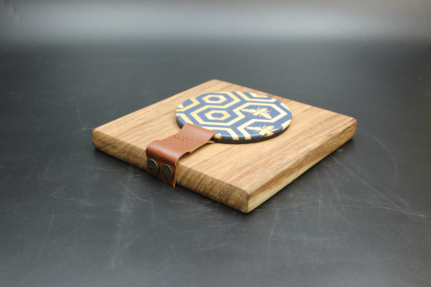 Blue Beehive Wood Napkin Holder