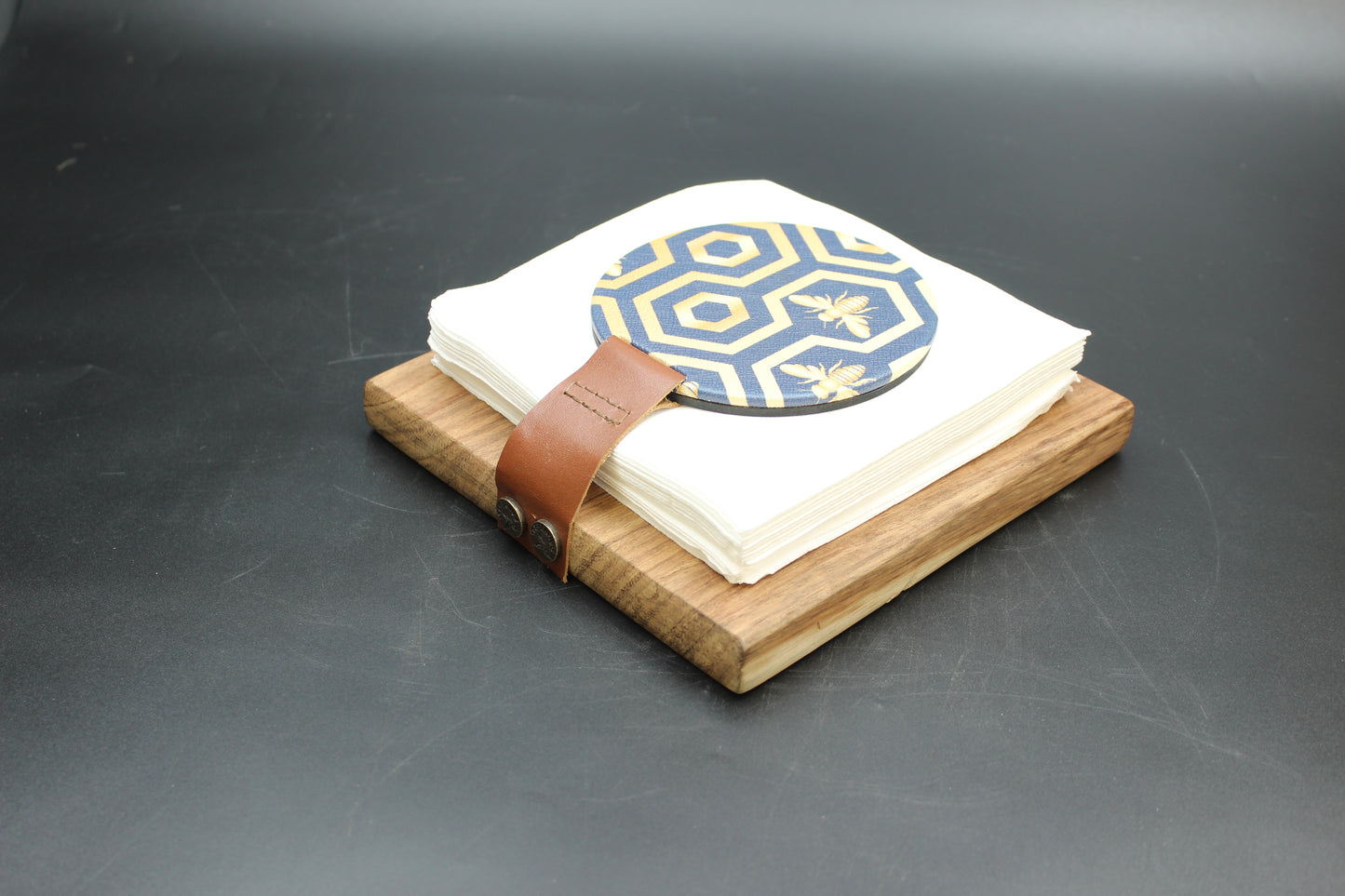 Blue Beehive Wood Napkin Holder