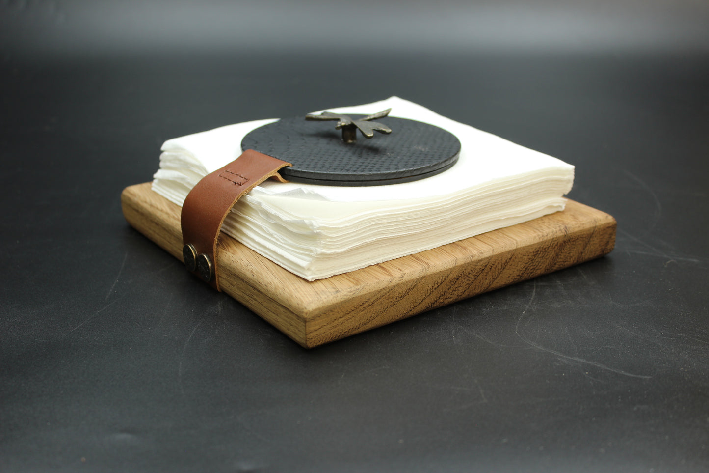 Black Dragonfly Wood Napkin Holder