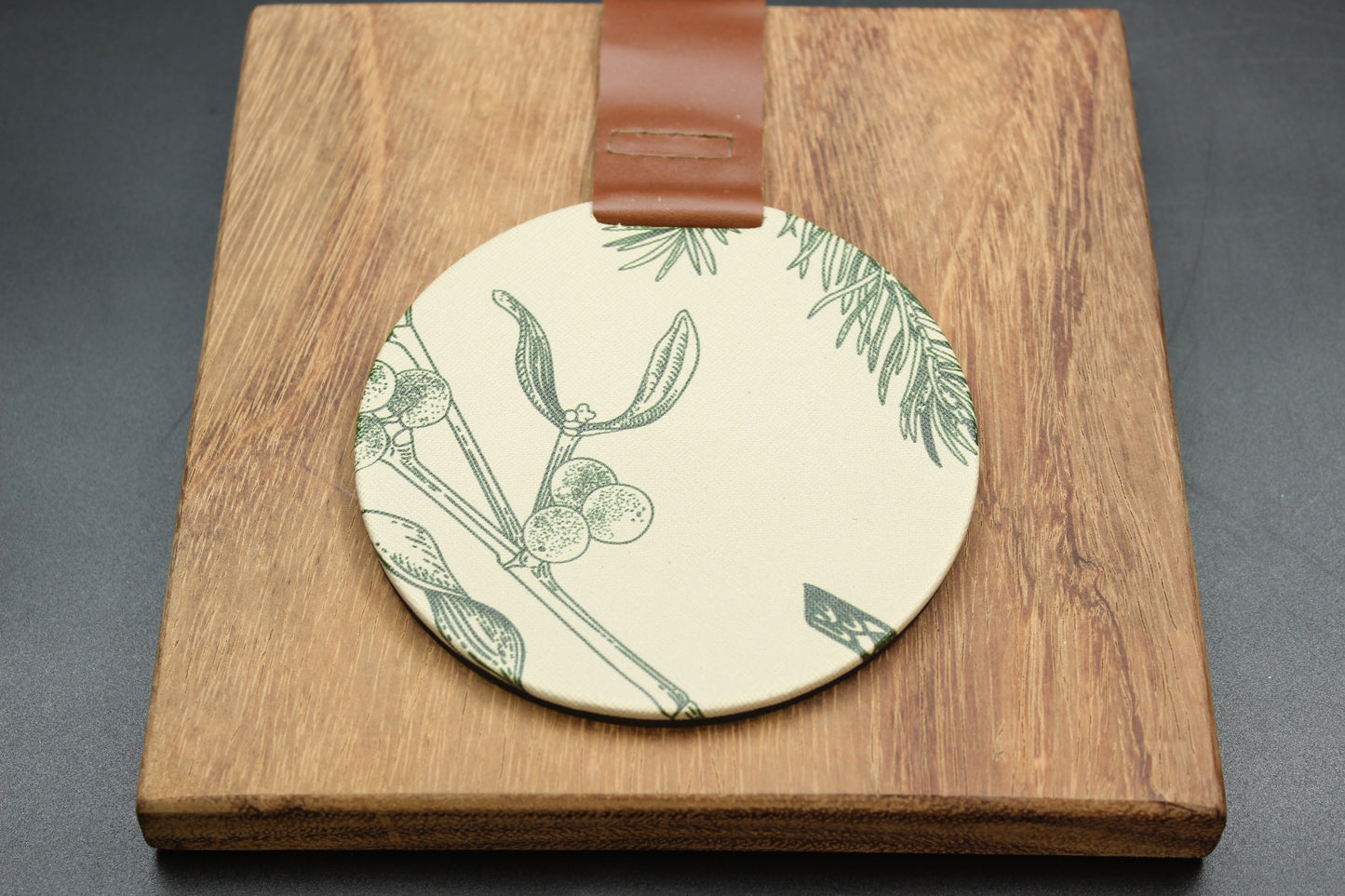Green Floral Wood Napkin Holder