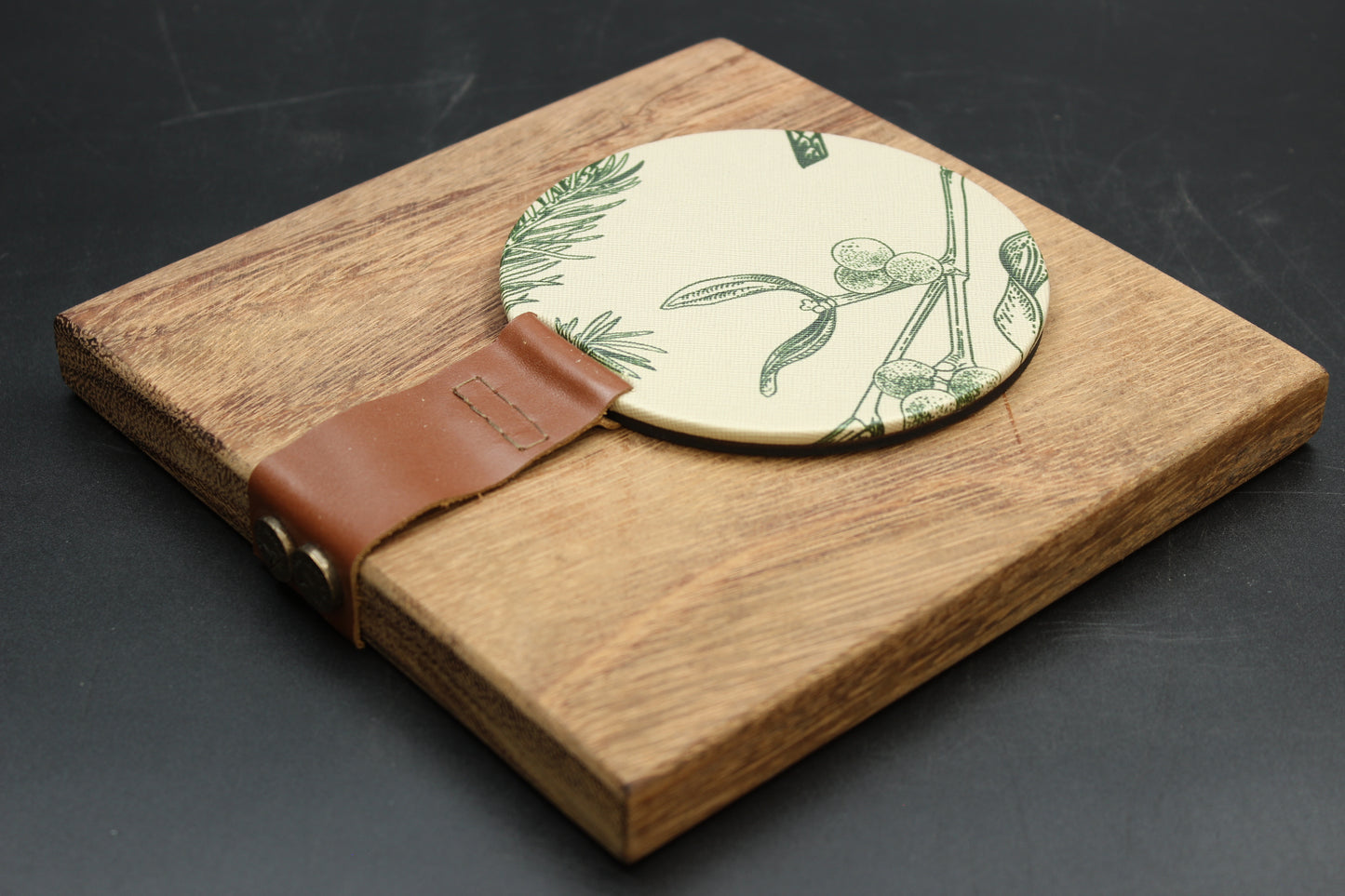 Green Floral Wood Napkin Holder