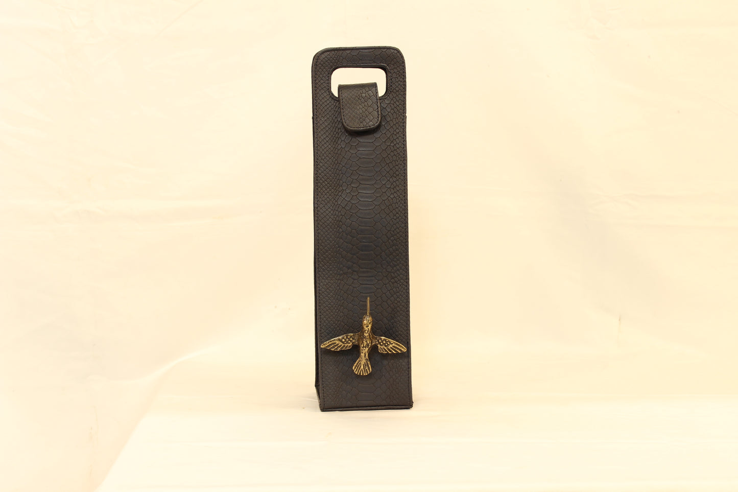 Blue Snake Skin & Hummingbird Wine Carrier