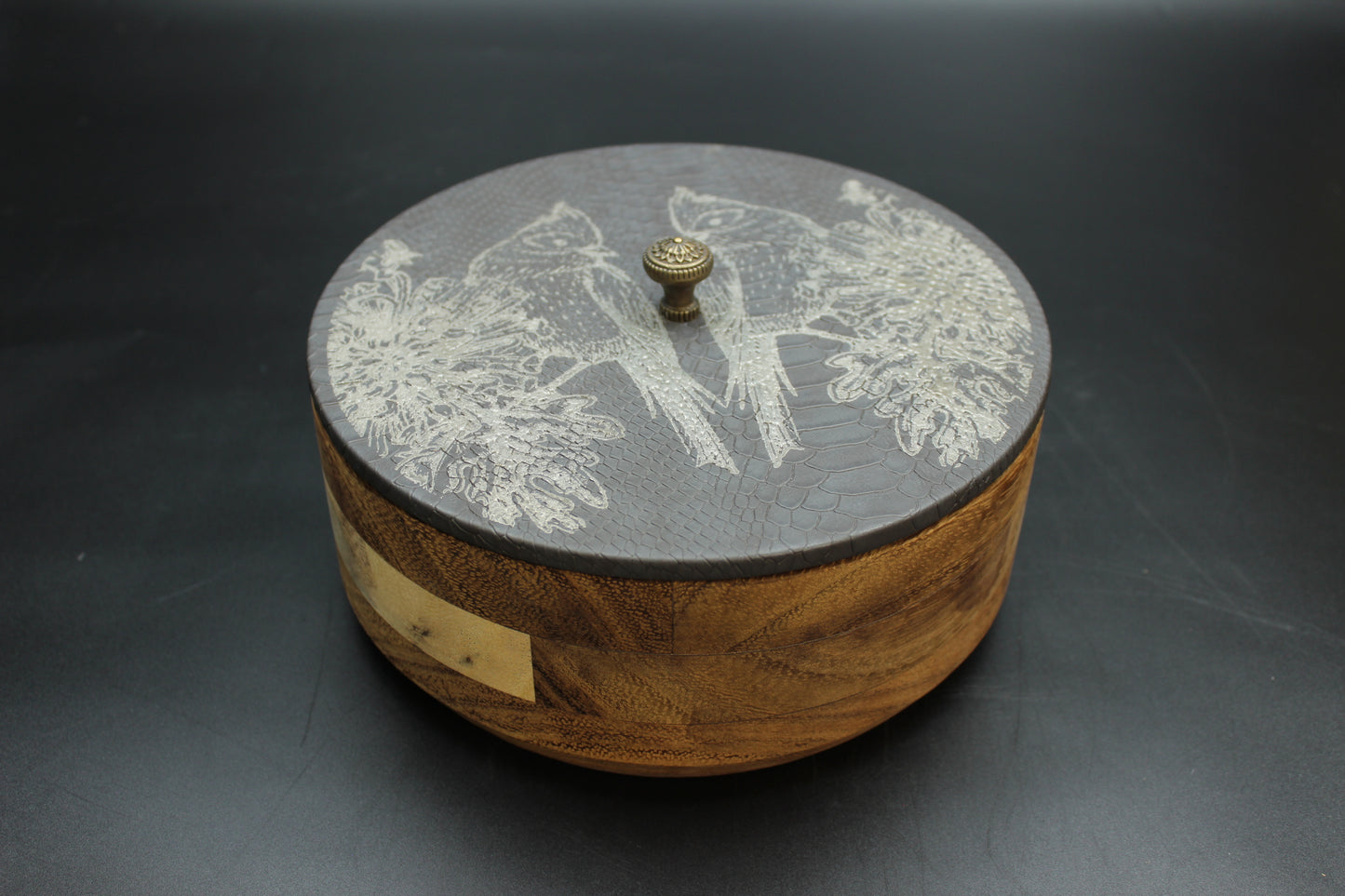 Grey Snakeskin & Birds Wooden Tortilla Holders