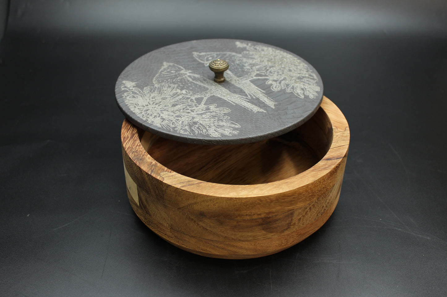 Grey Snakeskin & Birds Wooden Tortilla Holders