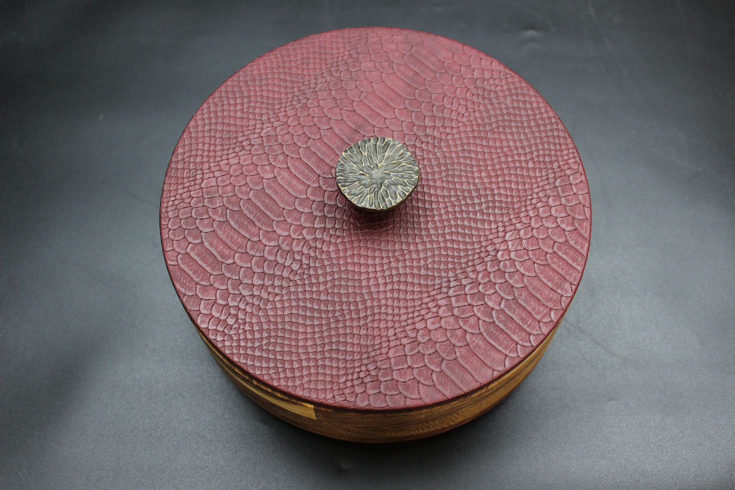 Red Snakeskin Wooden Tortilla Holder