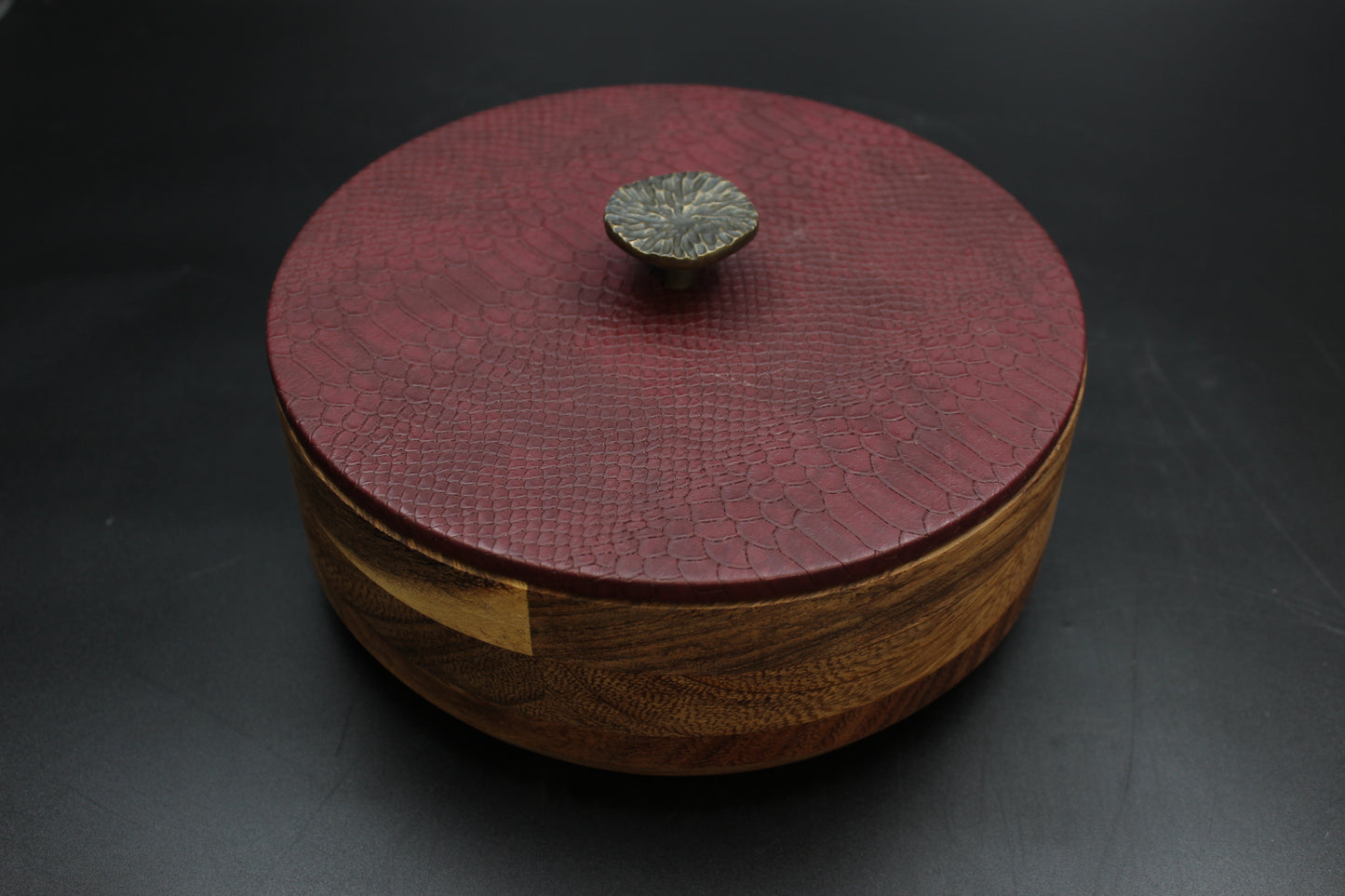 Red Snakeskin Wooden Tortilla Holder