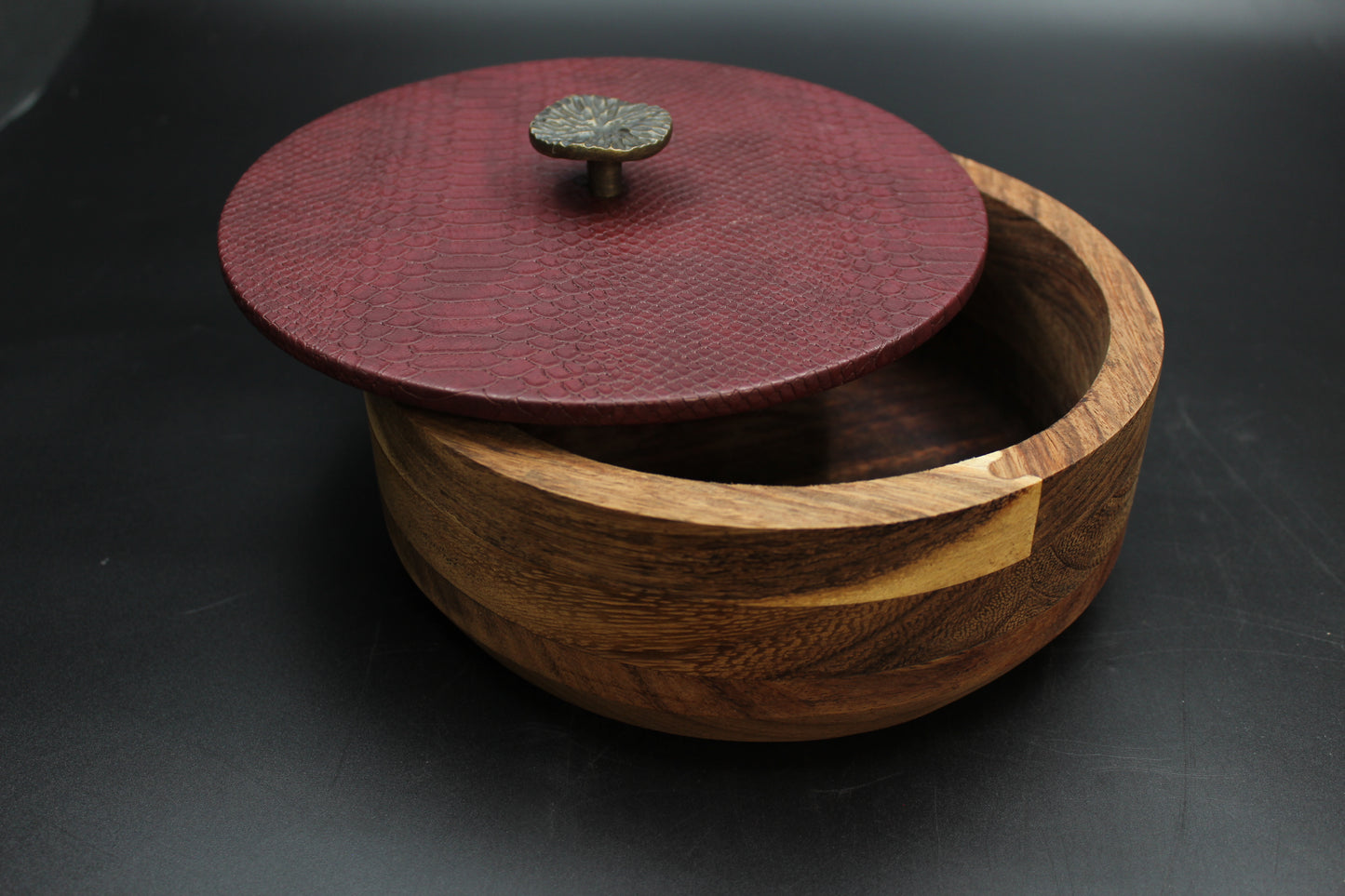 Red Snakeskin Wooden Tortilla Holder