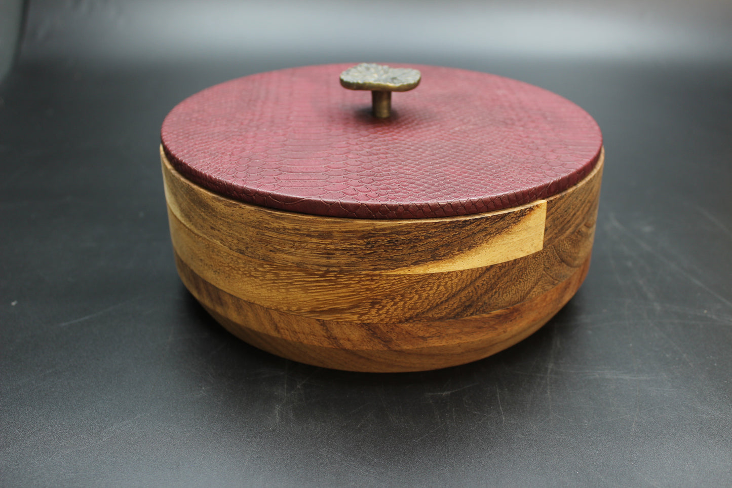 Red Snakeskin Wooden Tortilla Holder