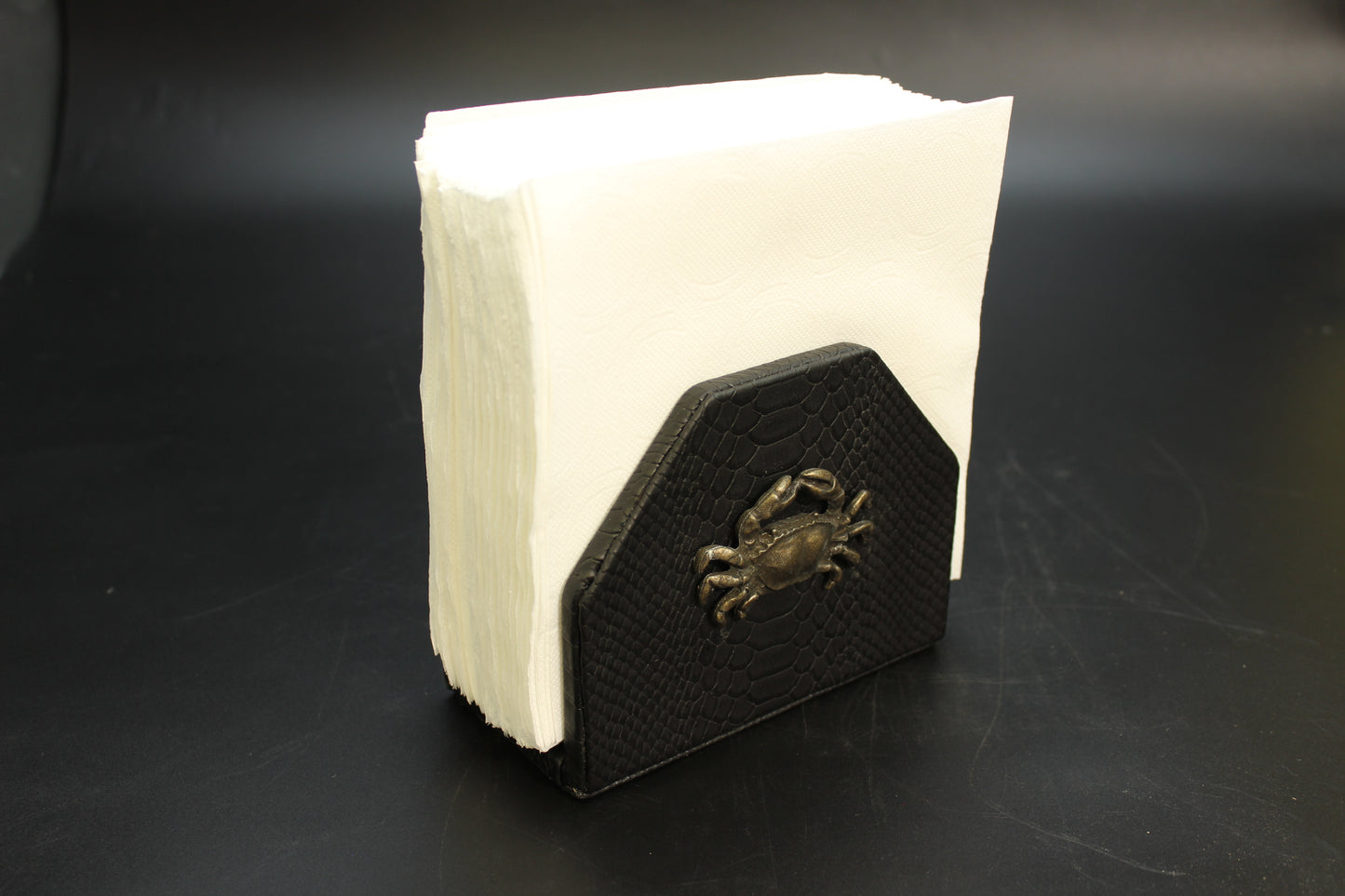 Black Crab & Snakeskin Napkin Holder